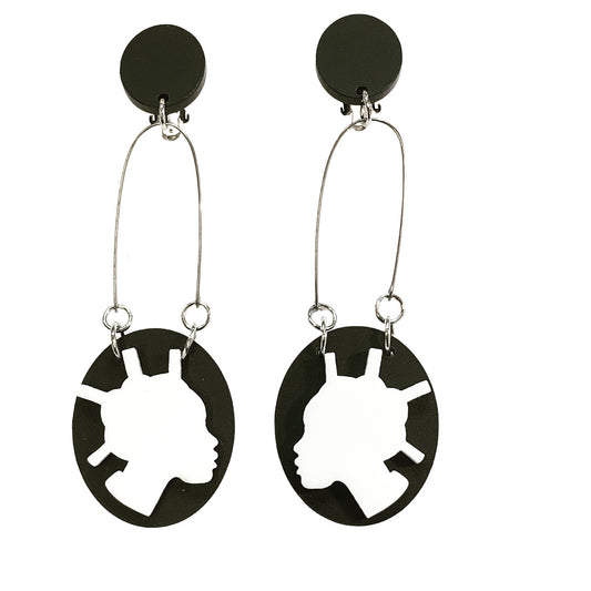 Cameo Dangle Hoops