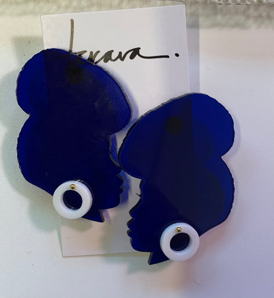 Indigo Top Bun Crown Act Earrings